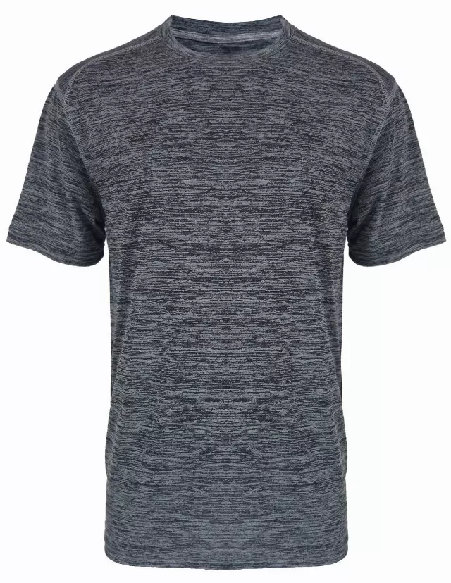 Men's performance crew neck t shirt breathable with marled jersey - Style #LHT10- $6.90/Unit MINIMUM 24 PCS Open Stock - PLEASE SEE DESCRIPTION - S-2XL — Charcoal