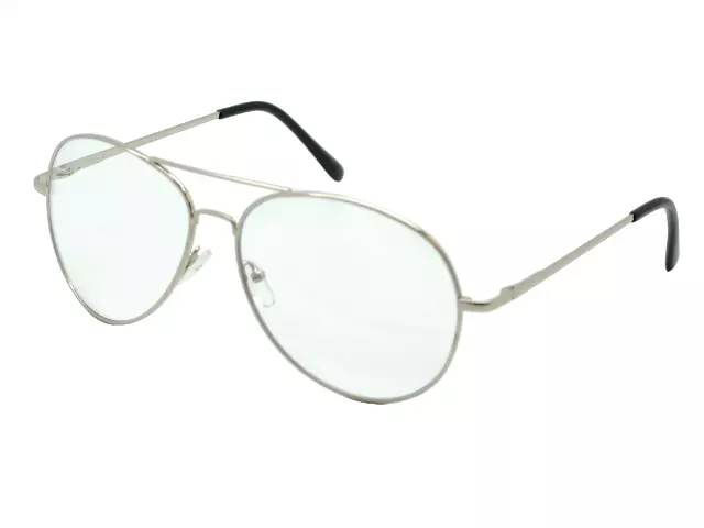 Unisex Fashion Aviator Clear Lens Frames with Lightweight Metal Frame J0893C