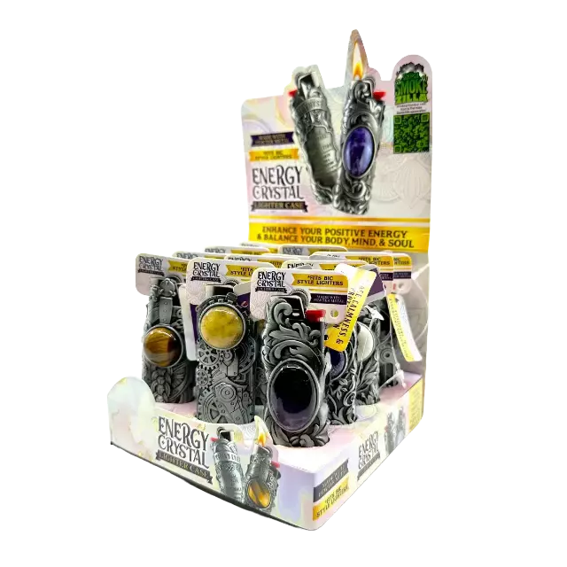 Metal Energy Stone Lighter Case - 12 Pieces Per Retail Ready Display 25847