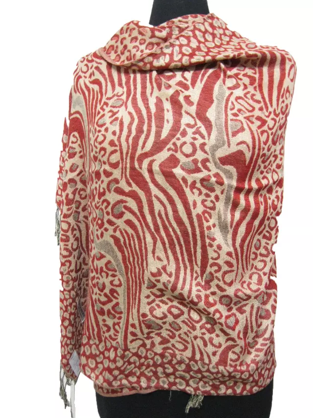 Y2 Zebra Print Pashmina — red
