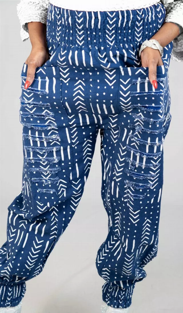 7799 - Ankara Print Pant in Twill Fabric (3 PCS PRE-PACK) - $20.00 Each — One Size (4 - 24) / Print-617