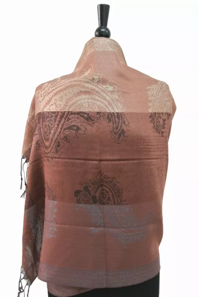 D531 Pattern Pashmina — khaki