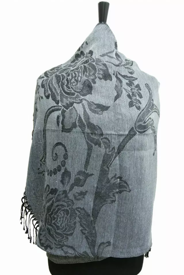 E017 Pattern Pashmina — grey
