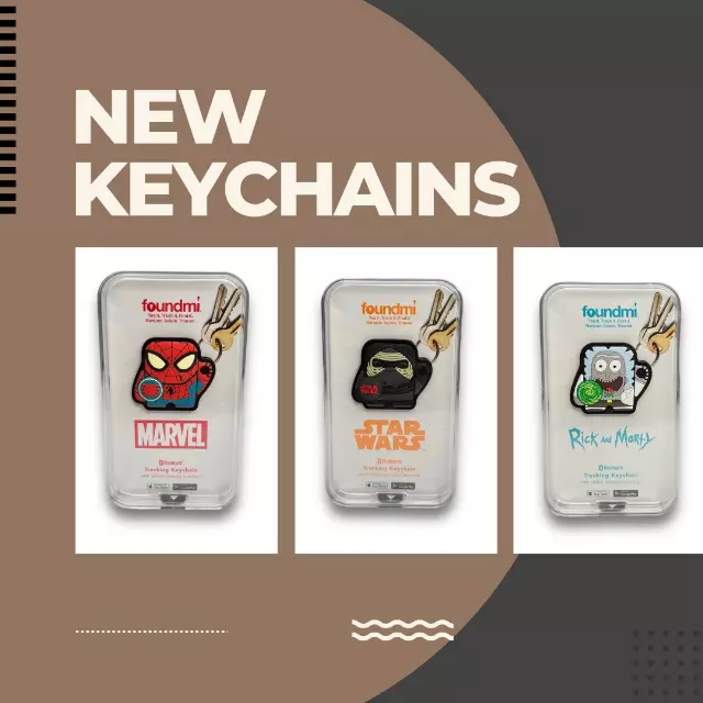 Tracking keychain assortment, 250 pcs — cartoon character designs