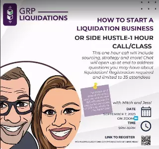 How to start a liquidation business or side hustle- pre-recorded course- link to view in confirmation email!