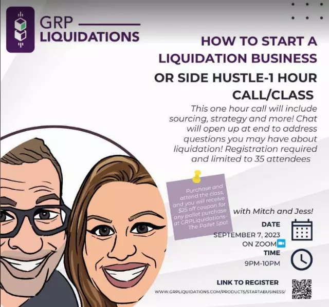 How to start a liquidation business or side hustle- pre-recorded course- link to view in confirmation email!