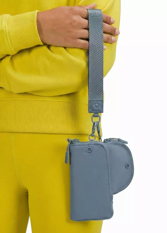 Joan & David The Hold-All Sport Nylon 3 Piece Set Phone Case Wallet, Zip Coin Pouch & Key Chain Lanyard — 136-DENIM