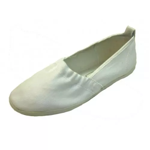 S305L - Women's "Easy USA" Elastic Upper Slip-on Canvas Shoes — White (S305L-W) / 7