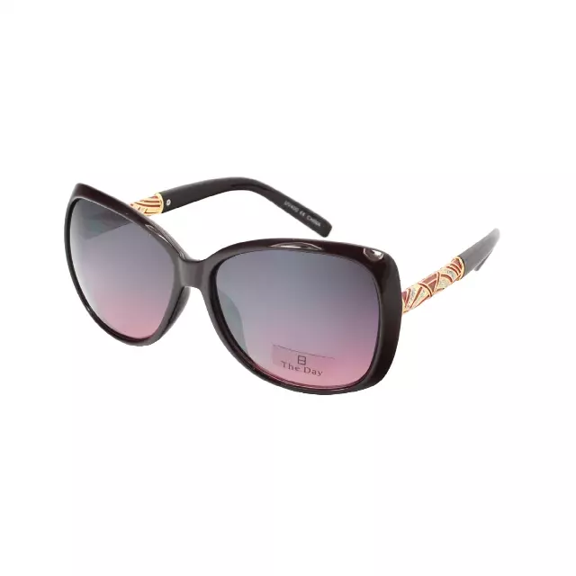 Square-Butterfly Sunglasses with Mosaic Temple Accents TD10159