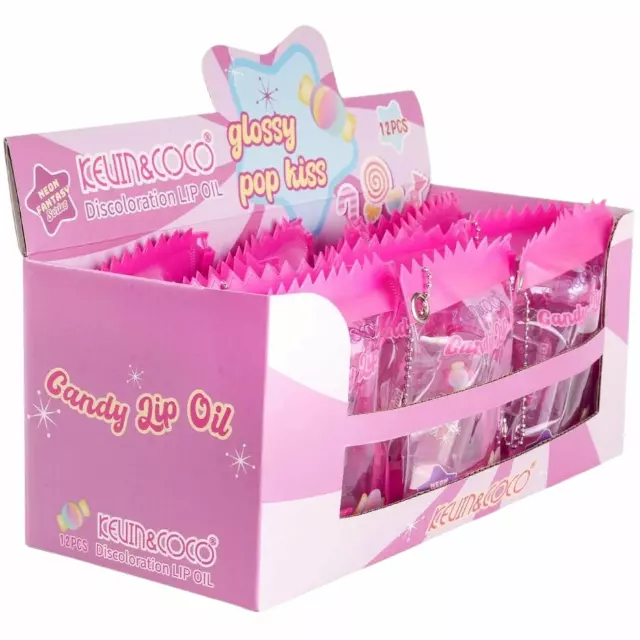 Kevin & Coco Glossy Pop Kiss Ph Lip Oil - Wholesale Display 12 Units (KC1343)