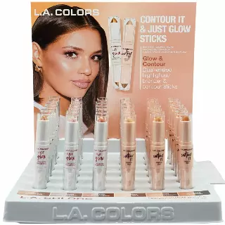 L.A. Colors Bronzer Contour Duo Stick Promo - Wholesale Display 36 Units (CPD527)