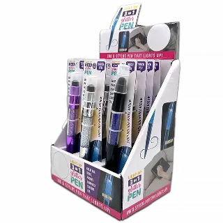 Light Up Glitter Pen with LED Light - 12 Pieces Per Retail Ready Display 23993