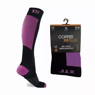 COPPER-INFUSED COMPRESSION SOCKS - PURPLE — Small/Medium