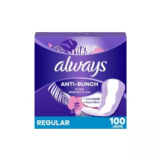 Always Extra Protection Daily Liners, 100 Count, Regular CASE PK 4