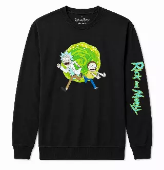 RICK AND MORTY PORTAL LOGO CREWNECK BLACK RMBW4104