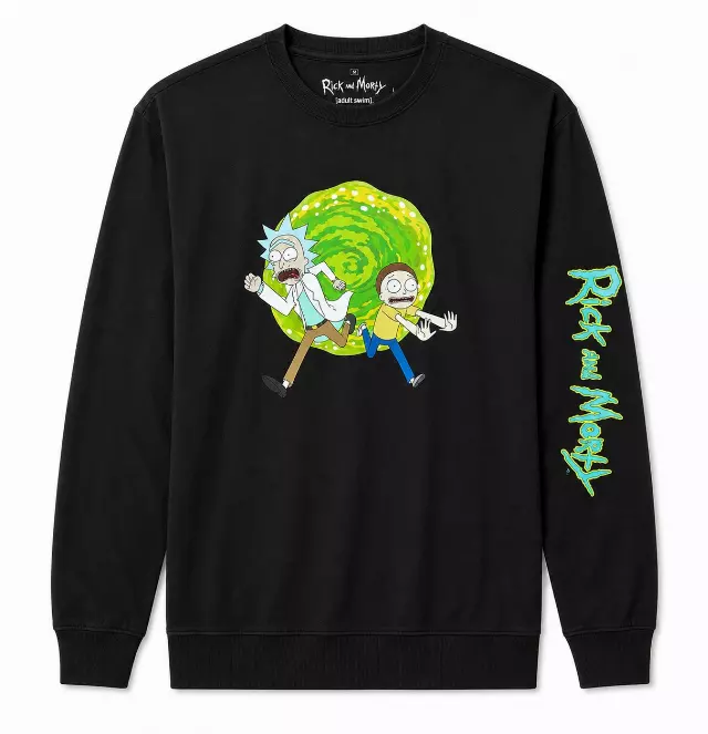 RICK AND MORTY PORTAL LOGO CREWNECK BLACK RMBW4104