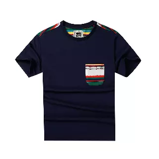Men's Bohemian Tribal Striped Pocket T-Shirt