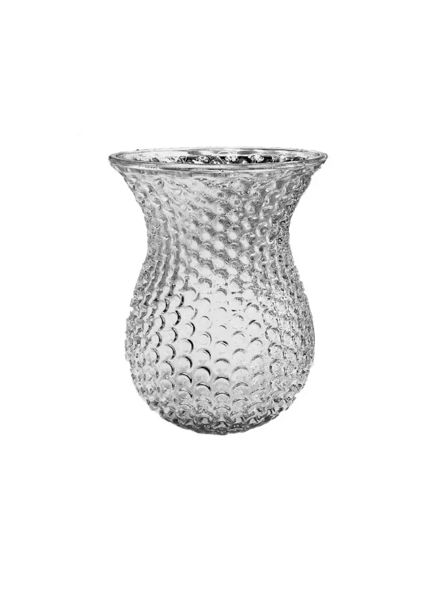 GP8001CLR – 7.5” x 5.5” Dimple jordan vase-“case pk 12”