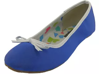 S9700L - Women's "Easy USA" Satin Ballet Flat Shoes — Neon Blue (S9700L-X) / 5-10 Assorted