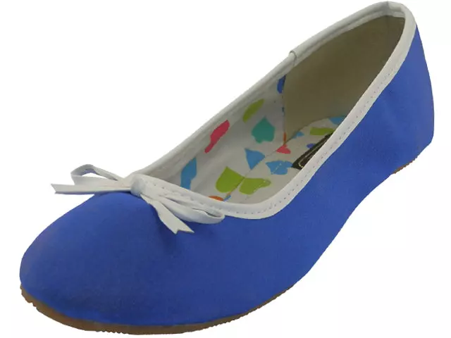 S9700L - Women's "Easy USA" Satin Ballet Flat Shoes — Neon Blue (S9700L-X) / 5-10 Assorted