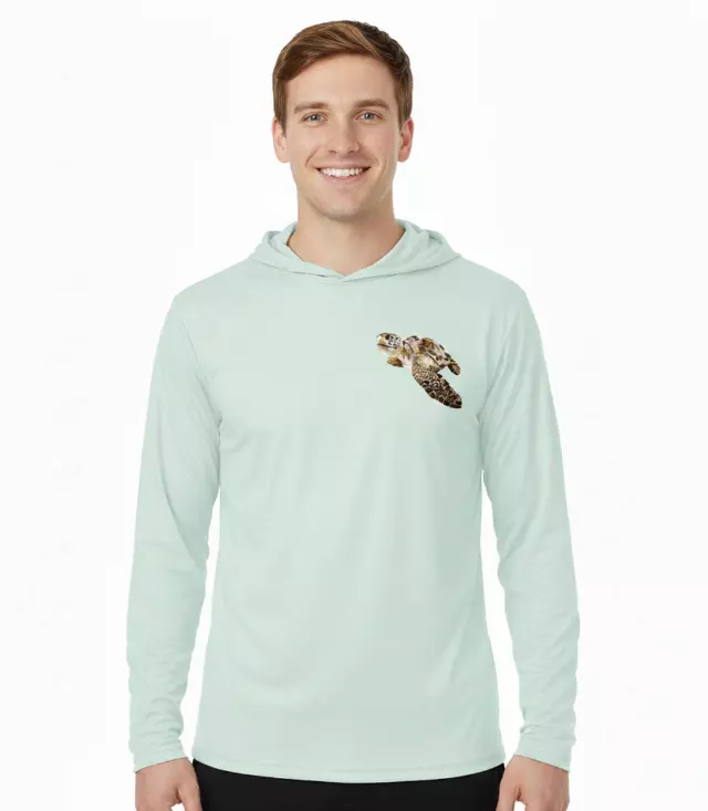 Men Performance Hoodie Top Turtle Graphic-7613709
