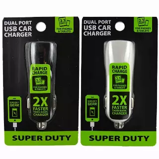 Car Charger with Dual USB Ports 2.1 Amp - 3 Pieces Per Pack 22459