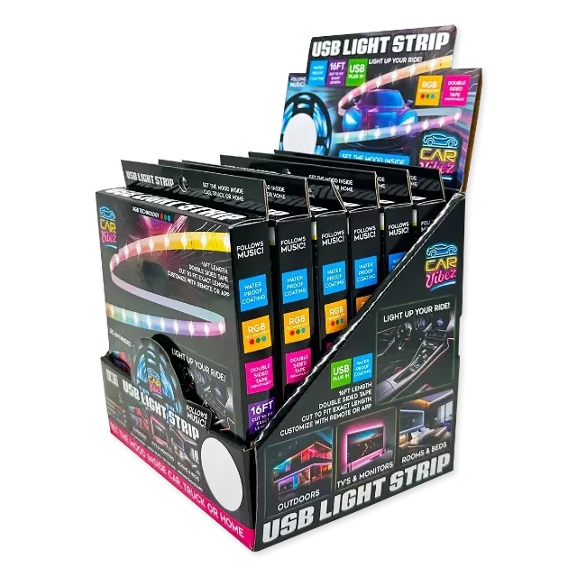 Mood Light Strip USB with Remote 16FT - 6 Pieces Per Retail Ready Display 24338