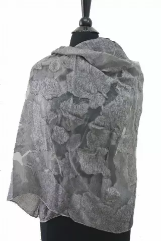 BF710 Floral Spring Scarf — Grey