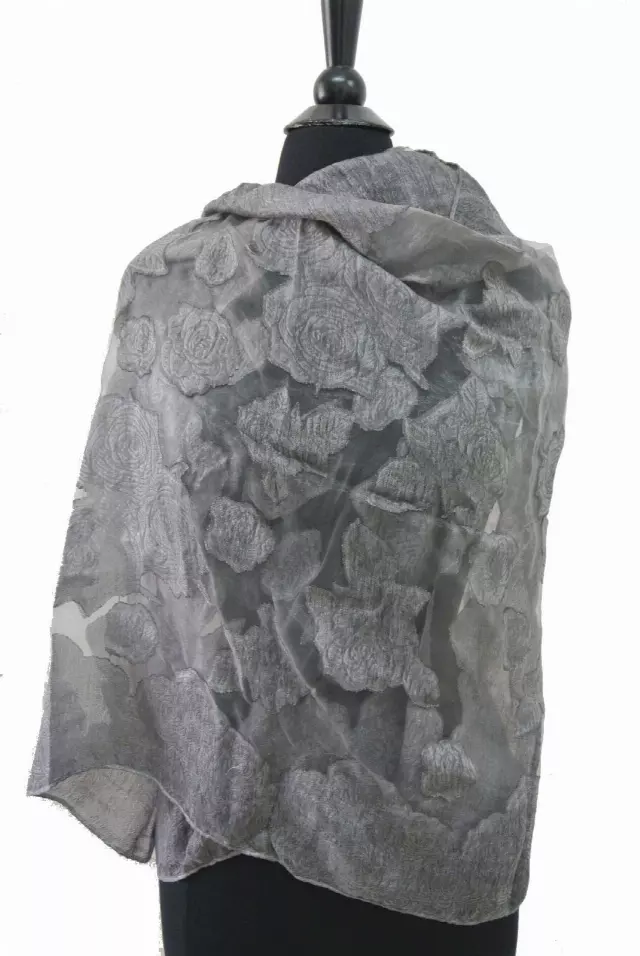 BF710 Floral Spring Scarf — Grey