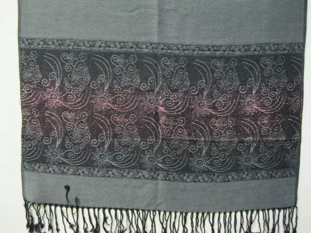Y8 Metallic Pashmina — Grey