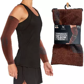 Targeted Pain Relief Elbow Compression Sleeves — Brown / Small/Medium