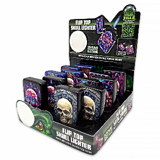 Metal Glow in The Dark Flip Torch Lighter - 12 Pieces Per Retail Ready Display 24370