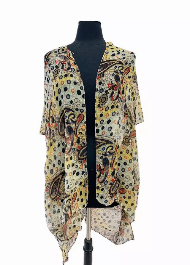 CH03 Paisley Pattern Spring Kimono — Yellow