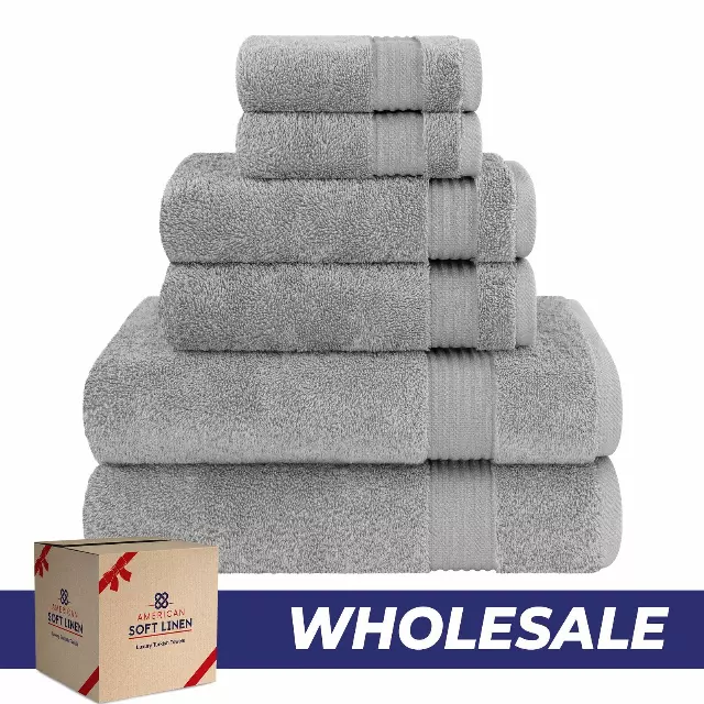 Bekos 100% Cotton 6-Piece Turkish Bath Towel Sets, Wholesale Luxury Bath Towels