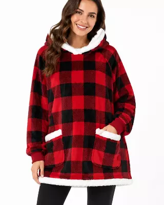 Blanket Hoodie with Sherpa Lining #P43 — Charcoal / One Size