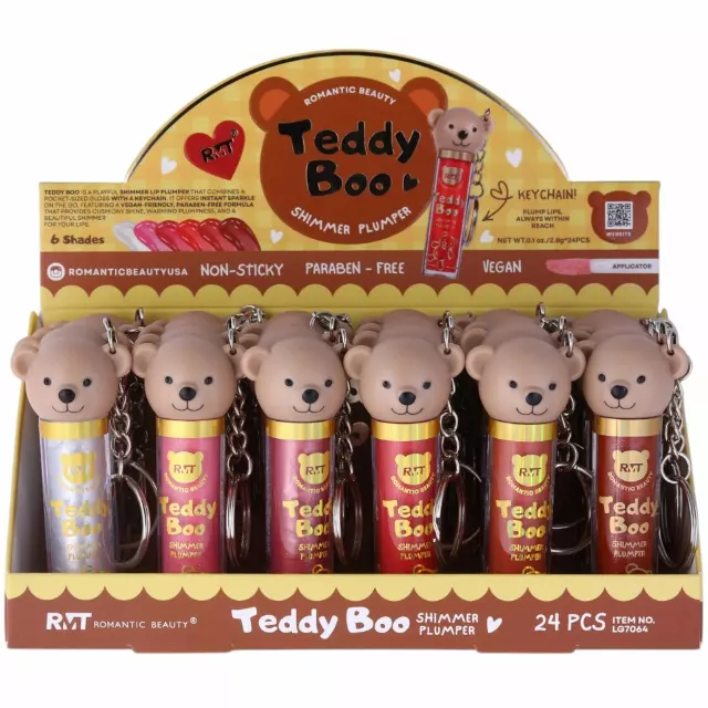 Romantic Beauty Teddy Boo Shimmer Plumper - Wholesale Display 24 Units (LG7064)