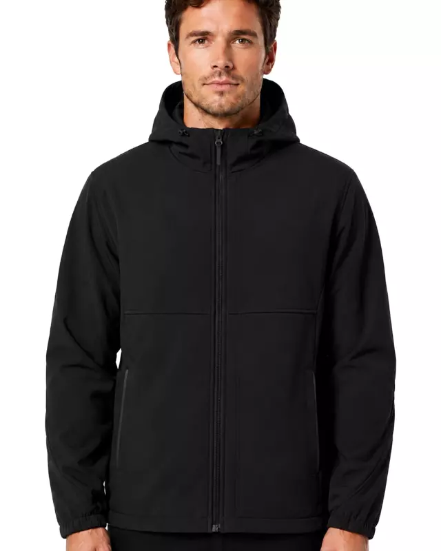Men's Hooded Softshell Jacket #K04 — Black / S-M-L-XL-2XL
