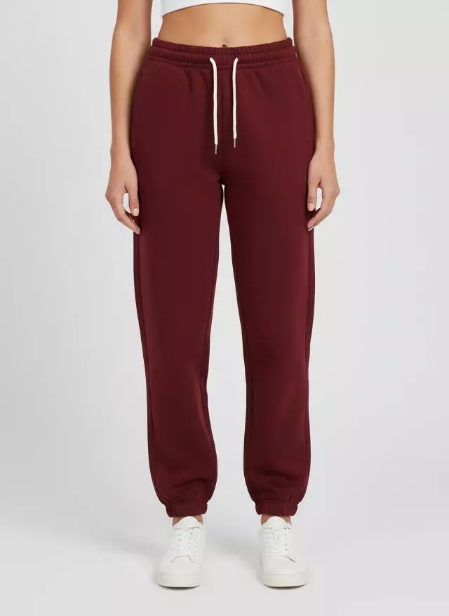 Women’s Fleece Jogger Pants #07 — Burgundy / S-M-L-XL