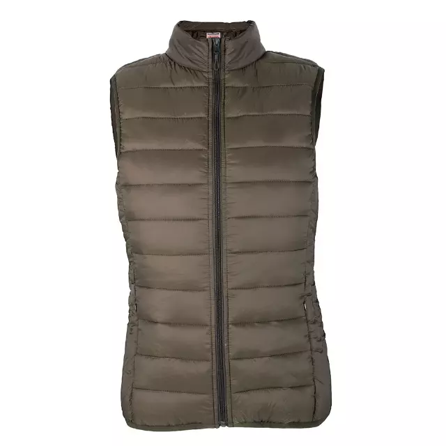 Women’s Solid Full Zip Puffer Vest - Style #LV806 -$10.90/Unit 12 PC — S-XL (WHOLESALE) / Olive