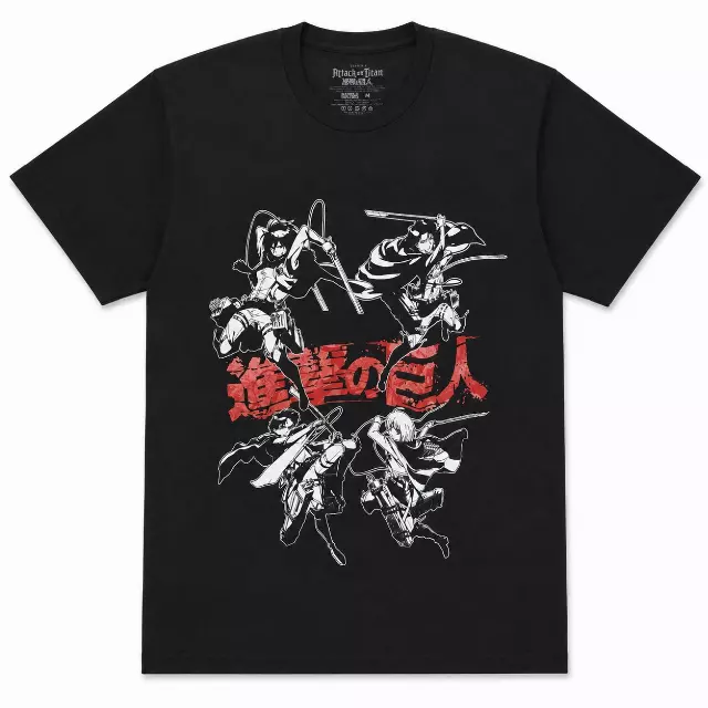 ATTACK ON TITAN ANIME LOGO T-SHIRT BLACK