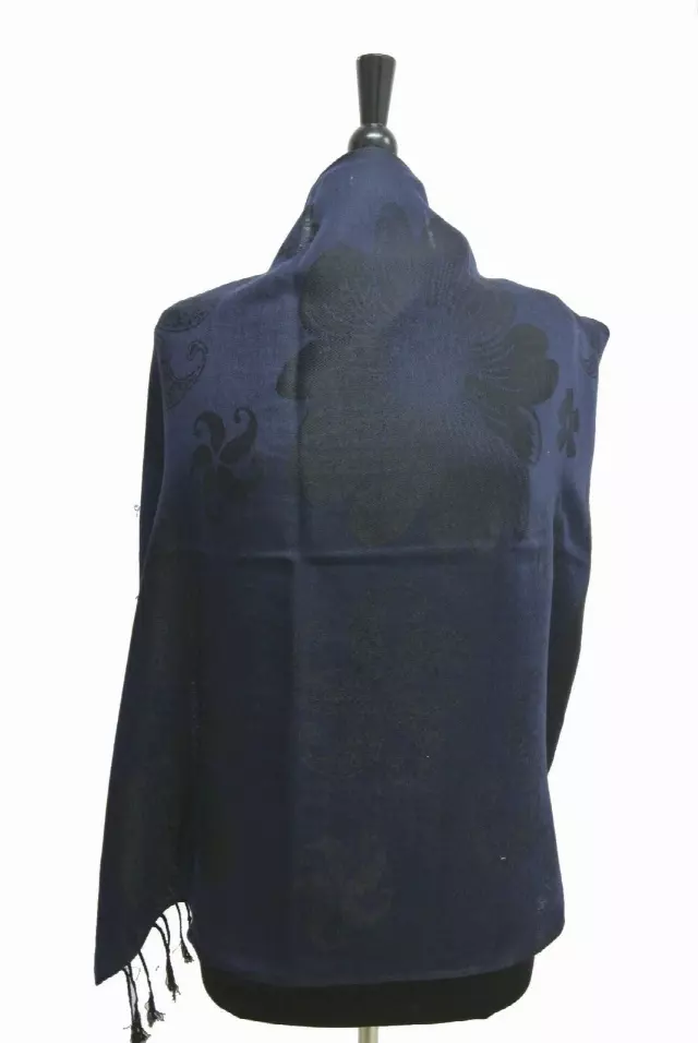 E015 Pattern Pashmina — navy