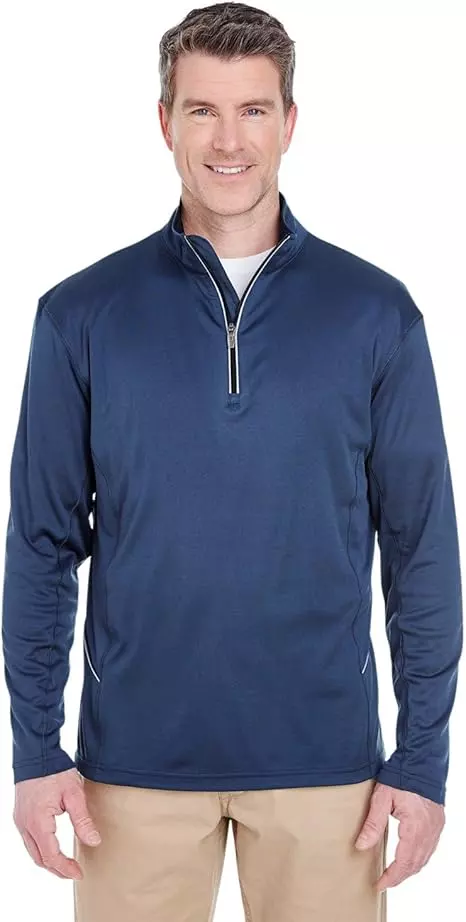 #235-8230 UltraClub Men’s Cool & Dry Sport Quarter-Zip Pullover – $3.75 each (24 Pieces)