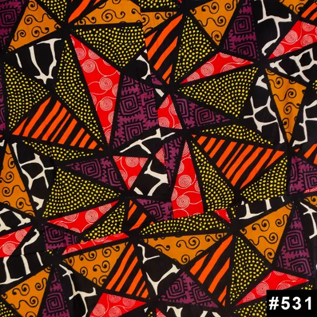 7646D Authentic African Print and Denim Panel Dress (3 PCS PRE-PACK) - ON SALE !! $15 EACH — One Size (4-24) / Print-531