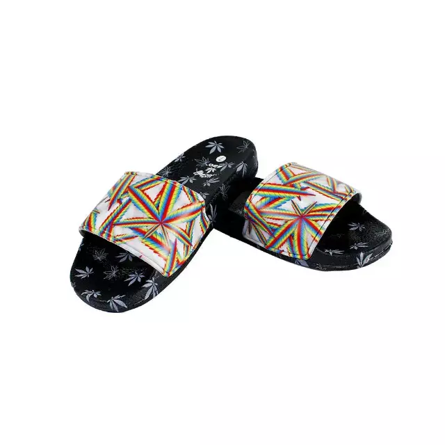 Himpy Slides - Womens Pineapple Express Black Sandal - 1 Pair Per Pack — 7