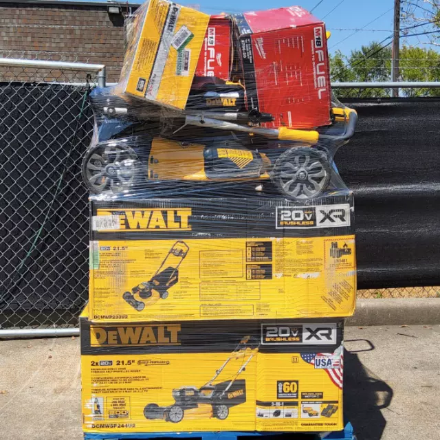 Milwaukee & DeWalt tool pallet · Grade A shelf pulls & tested returns
