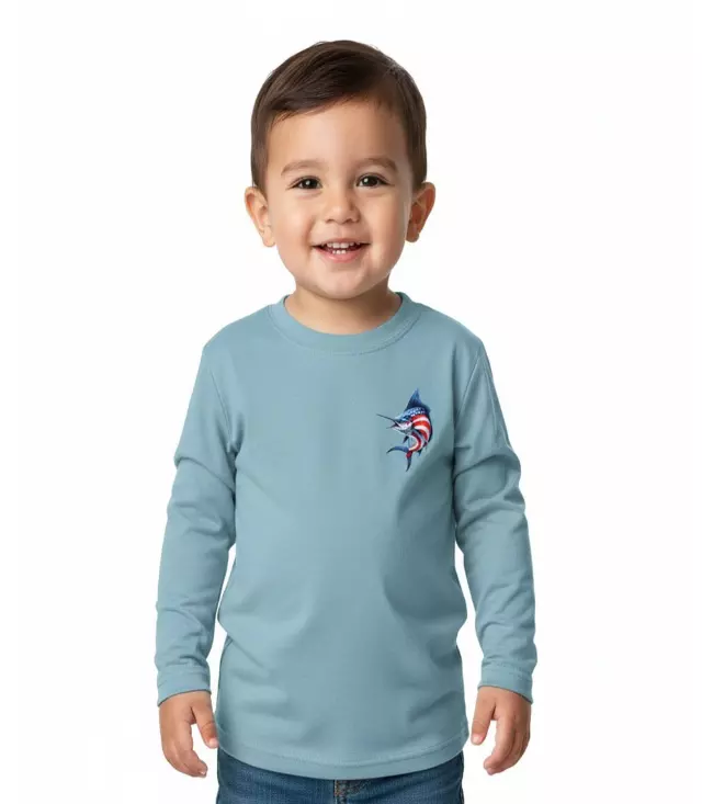 Boys Performance Top Marlin Fish USA Flag Graphic-7611502