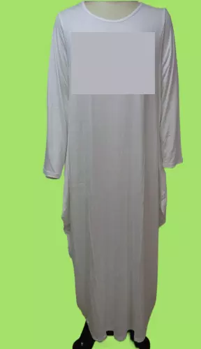 18028LS - Women's Maxi Balloon Dress (Black Or White) - Long Sleeves - One Size (6-PCS PRE-PACK - One Color/Pk)($18 Each) — 6-Pcs PRE-PACK / White