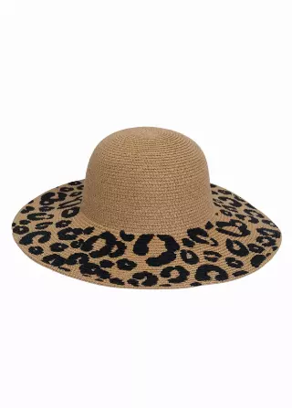 Magid Straw Leopard Print Brim Floppy Hat — TOAST