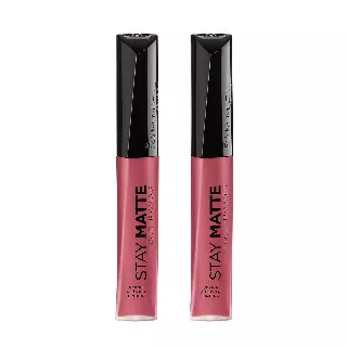 Rimmel Stay Matte Liquid Lip Color, Rose & Shine, 2 Count