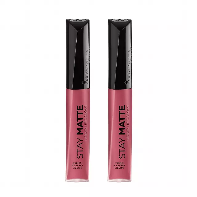 Rimmel Stay Matte Liquid Lip Color, Rose & Shine, 2 Count